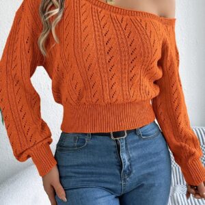 Off Shoulder Knit Pullover Sweater