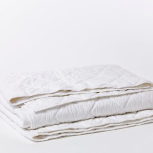 Simple Alpine White Lightweight Diamond Stitched Crinkled Organic Percale Duvet Cover