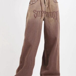 Gradient High Waist Vintage Wide Leg Frayed Jeans